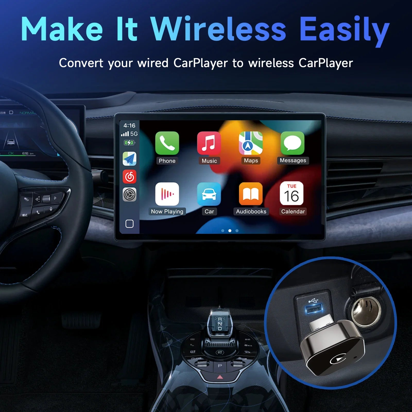 New 2-in-1 Wireless CarPlay Dongle Wireless Android Auto Adapter AI Smart Box Car Smart System Car Wired Box