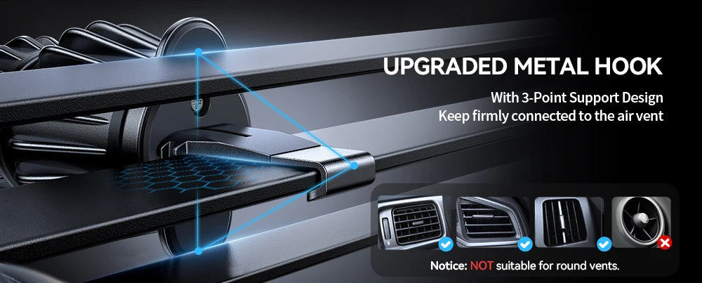 Joyroom 15W Magnetic Phone Holder Mount Charger Fast Wireless Car Charger for iPhone 16/15/14/13 Air Vent Car Phone Mount 1/2PCS